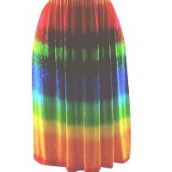Rainbow Y2K Dress Beach Coverup Multicolor Sz S/M Hippie Festival Gypsy Striped - Picture 5 of 7